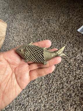 Handcrafted Dhokra Brass Net Fish Decorative Figurine